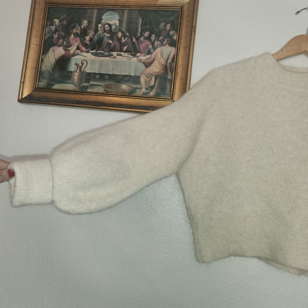 chunky knit cropped mohair Sweater - Picture 4 of 5